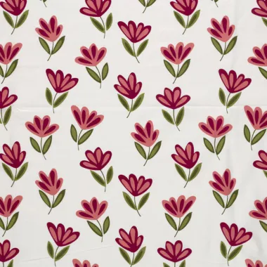 -Tricot stof - bloemen - gebroken wit - 25673-051 - Tricot stof - bloemen - gebroken wit - 25673-051