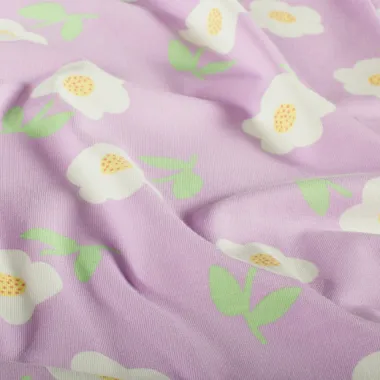 -Tricot stof - bloemetjes - lila - 25695-043 - Tricot stof - bloemetjes - lila - 25695-043