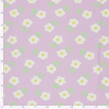 -Tricot stof - bloemetjes - lila - 25695-043 - Tricot stof - bloemetjes - lila - 25695-043