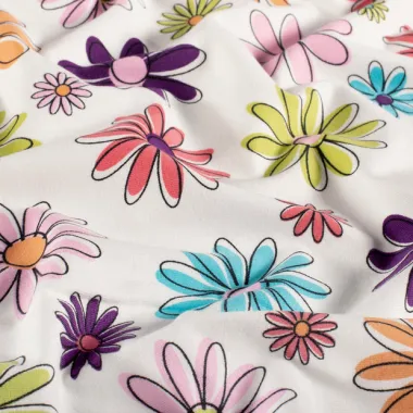 -Tricot stof - bloemetjes - gebroken wit - 25724-051 - Tricot stof - bloemetjes - gebroken wit - 25724-051