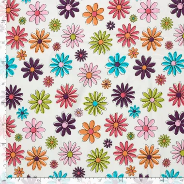 -Tricot stof - bloemetjes - gebroken wit - 25724-051 - Tricot stof - bloemetjes - gebroken wit - 25724-051