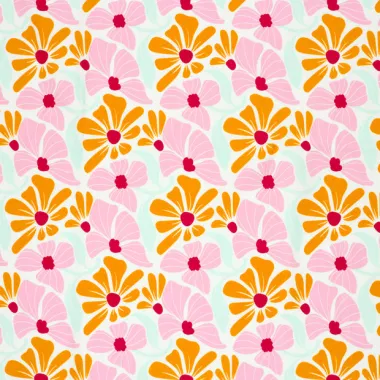 -Tricot stof - bloemen - gebroken wit - 25730-051 - Tricot stof - bloemen - gebroken wit - 25730-051