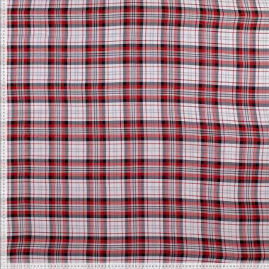 -Geruite stof - metallic - rood - 398501-51 - Geruite stof - metallic - rood - 398501-51