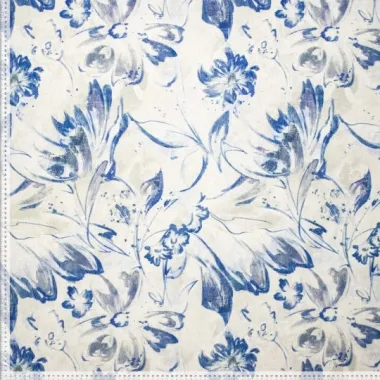 -Viscose stof - linnenmix - digitaal bloemen - blauw - 922882-20 - Viscose stof - linnenmix - digitaal bloemen - blauw - 922882-20