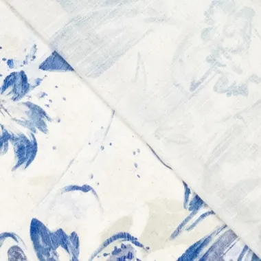 -Viscose stof - linnenmix - digitaal bloemen - blauw - 922882-20 - Viscose stof - linnenmix - digitaal bloemen - blauw - 922882-20