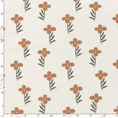 -Tricot stof - bloemen - gebroken wit - 23602-051 - Tricot stof - bloemen - gebroken wit - 23602-051