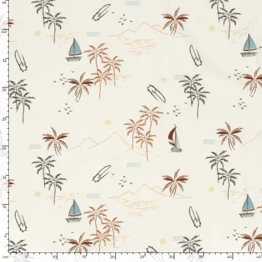 -Tricot stof - boten - gebroken wit - 23611-051 - Tricot stof - boten - gebroken wit - 23611-051