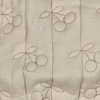 -Embroidery stof - double gauze gewatteerd - kersen - naturel - 2967-062 - Embroidery stof - double gauze gewatteerd - kersen - naturel - 2967-062