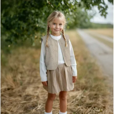 -Embroidery stof - double gauze gewatteerd - kersen - naturel - 2967-062 - Embroidery stof - double gauze gewatteerd - kersen - naturel - 2967-062