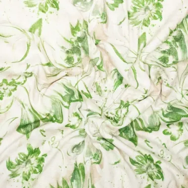 -Viscose stof - linnenmix - digitaal bloemen - groen - 922882-22 - Viscose stof - linnenmix - digitaal bloemen - groen - 922882-22