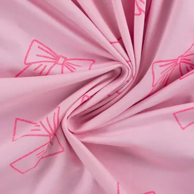 -Tricot stof - French Terry - glitter - strikjes - roze - K24008-120 - Tricot stof - French Terry - glitter - strikjes - roze - K24008-120