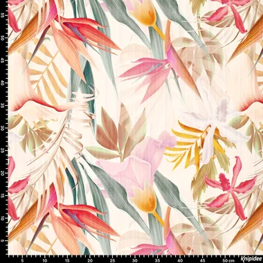-Viscose stof - digitaal bloemen en bladeren - multi - 22525-001 - Viscose stof - digitaal bloemen en bladeren - multi - 22525-001
