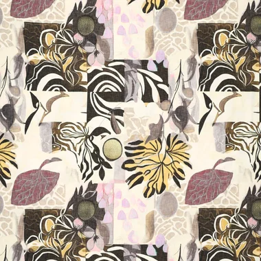 -Viscose stof - polyamidemix - digitaal fantasie bloemen - grijs - 22624-970 - Viscose stof - polyamidemix - digitaal fantasie bloemen - grijs - 22624-970