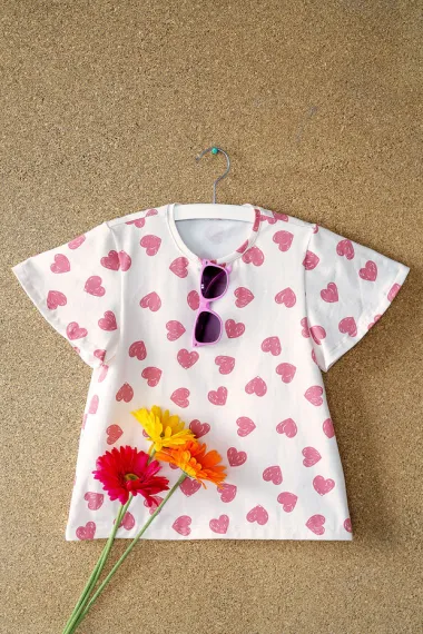 -Tricot stof - hartjes - gebroken wit - 27/25689-011 - Tricot stof - hartjes - gebroken wit - 27/25689-011