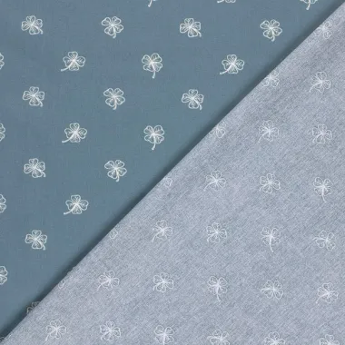 -Katoenen stof - klavertjes vier - blauw - 27/25601-007 - Katoenen stof - klavertjes vier - blauw - 27/25601-007