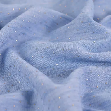 -Polyester stof - linnenlook - dew drops - babyblauw - Q11838-910 - Polyester stof - linnenlook - dew drops - babyblauw - Q11838-910