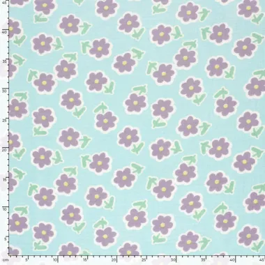-Mousseline stof - bloemetjes - ijsblauw - 25354-003 - Mousseline stof - bloemetjes - ijsblauw - 25354-003