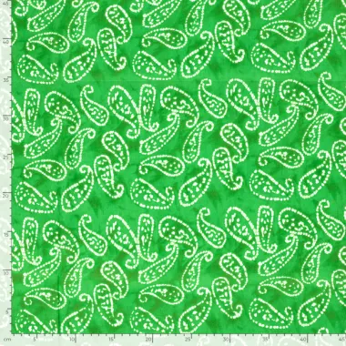 -Katoen stof - batik - voile - paisley - limoen - 26318-023 - Katoen stof - batik - voile - paisley - limoen - 26318-023