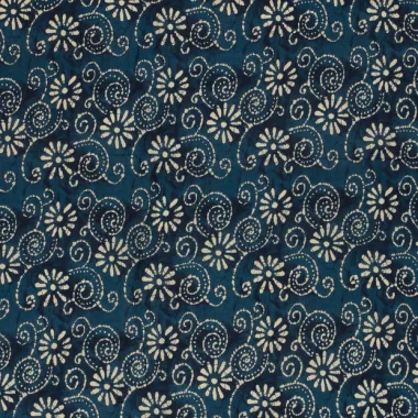 -Katoen stof - batik - voile - bloemen - indigo - 26322- 006 - Katoen stof - batik - voile - bloemen - indigo - 26322- 006