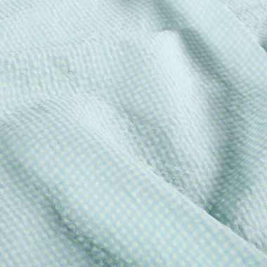 -Geruite stof - poplin seersucker - lichtblauw/mint - 25002-002 - Geruite stof - poplin seersucker - lichtblauw/mint - 25002-002