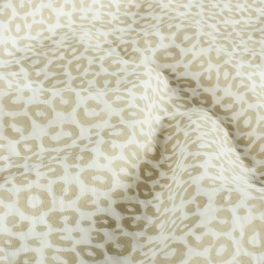 -Mousseline stof - panterprint - gebroken wit - 25323-051 - Mousseline stof - panterprint - gebroken wit - 25323-051