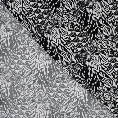 -Viscose stof - poplin - abstract - zwart - P19054-690 - Viscose stof - poplin - abstract - zwart - P19054-690