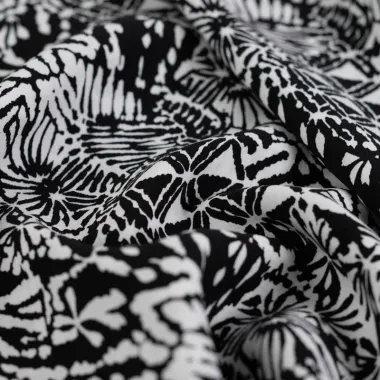 -Viscose stof - poplin - abstract - zwart - P19054-690 - Viscose stof - poplin - abstract - zwart - P19054-690