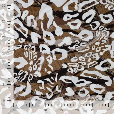 -Viscose stof - poplin - dierenprint - bruin multi - P19056-542 - Viscose stof - poplin - dierenprint - bruin multi - P19056-542