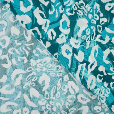 -Viscose stof - poplin - dierenprint - petrol multi - P19056-942 - Viscose stof - poplin - dierenprint - petrol multi - P19056-942