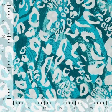 -Viscose stof - poplin - dierenprint - petrol multi - P19056-942 - Viscose stof - poplin - dierenprint - petrol multi - P19056-942