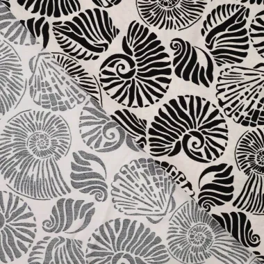 -Viscose stof - nylon air flow - schelpen - wit - P12019-500 - Viscose stof - nylon air flow - schelpen - wit - P12019-500