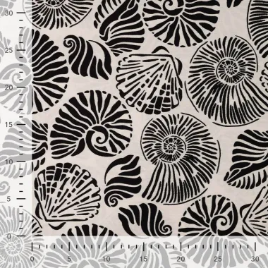 -Viscose stof - nylon air flow - schelpen - wit - P12019-500 - Viscose stof - nylon air flow - schelpen - wit - P12019-500