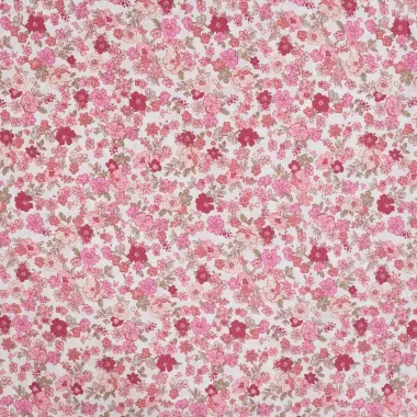 -Katoenen stof - poplin - bloemetjes - roze - K15129-120 - Katoenen stof - poplin - bloemetjes - roze - K15129-120