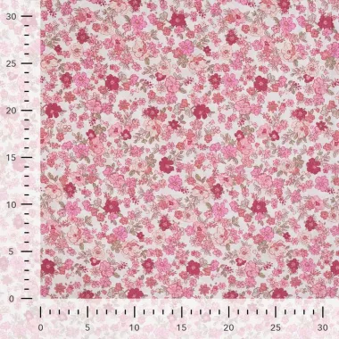 -Katoenen stof - poplin - bloemetjes - roze - K15129-120 - Katoenen stof - poplin - bloemetjes - roze - K15129-120