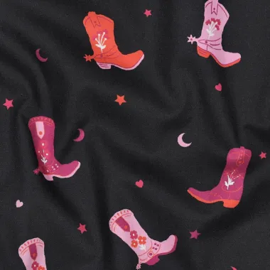 -Katoenen stof - poplin - cowboylaarzen - zwart - 27/6982-001 - Katoenen stof - poplin - cowboylaarzen - zwart - 27/6982-001