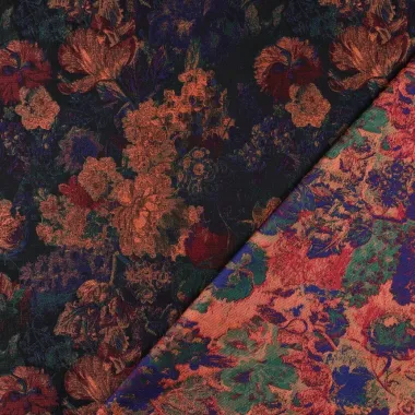 -Polyester stof - jacquard - bloemen - multi - 27/4526-001 - Polyester stof - jacquard - bloemen - multi - 27/4526-001