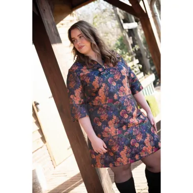 -Polyester stof - jacquard - bloemen - multi - 27/4526-001 - Polyester stof - jacquard - bloemen - multi - 27/4526-001