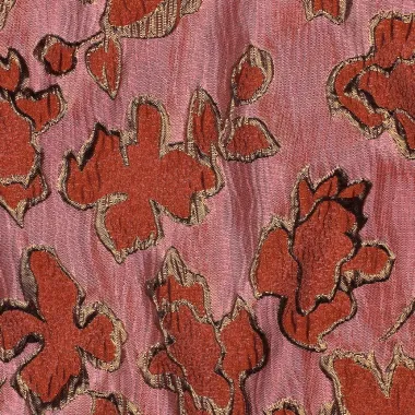 -Polyester stof - jacquard - bloemen - roze - 27/4529-001 - Polyester stof - jacquard - bloemen - roze - 27/4529-001