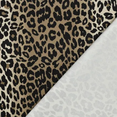 -Stretch stof - katoen - twill - dierenprint - bruin - 27/4620-001 - Stretch stof - katoen - twill - dierenprint - bruin - 27/4620-001