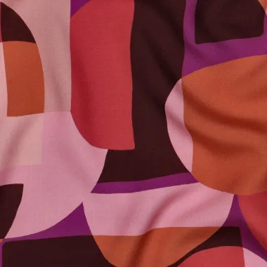 -Viscose stof - lenzing ecovero - abstract - roze multi - 27/7385-004 - Viscose stof - lenzing ecovero - abstract - roze multi - 27/7385-004