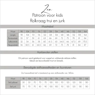 -Bel'Etoile naaipatroon - Zen rolkraag trui en jurk voor kids, dames en tieners - Bel'Etoile naaipatroon - Zen rolkraag trui en jurk voor kids, dames en tieners