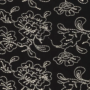 -Embroidery stof - katoen - bloemen - zwart - 23205-999 - Embroidery stof - katoen - bloemen - zwart - 23205-999