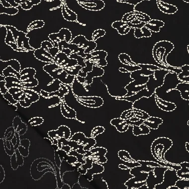 -Embroidery stof - katoen - bloemen - zwart - 23205-999 - Embroidery stof - katoen - bloemen - zwart - 23205-999
