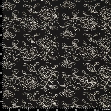 -Embroidery stof - katoen - bloemen - zwart - 23205-999 - Embroidery stof - katoen - bloemen - zwart - 23205-999