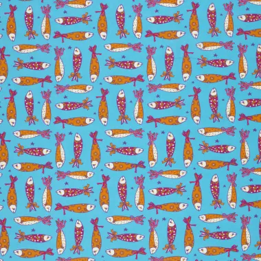 -Katoenen stof - poplin - vissen - aqua - 27/25634-004 - Katoenen stof - poplin - vissen - aqua - 27/25634-004