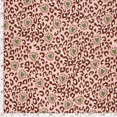 -Mousseline stof - dierenprint & hartjes - lichtroze - 27/25332-012 - Mousseline stof - dierenprint & hartjes - lichtroze - 27/25332-012