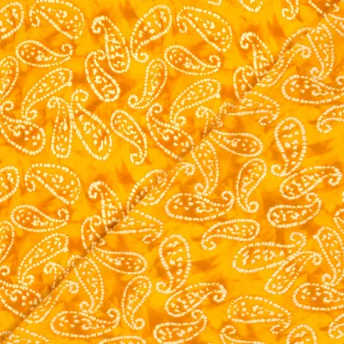 -Katoen stof - batik - voile - paisley - geel - 26318-033 - Katoen stof - batik - voile - paisley - geel - 26318-033