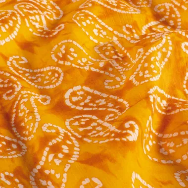 -Katoen stof - batik - voile - paisley - geel - 26318-033 - Katoen stof - batik - voile - paisley - geel - 26318-033