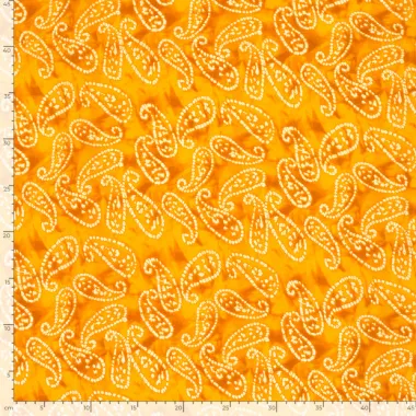 -Katoen stof - batik - voile - paisley - geel - 26318-033 - Katoen stof - batik - voile - paisley - geel - 26318-033