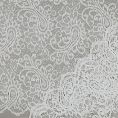 -Kant stof - bloemen & paisley - wit - 1612-016 - Kant stof - bloemen & paisley - wit - 1612-016
